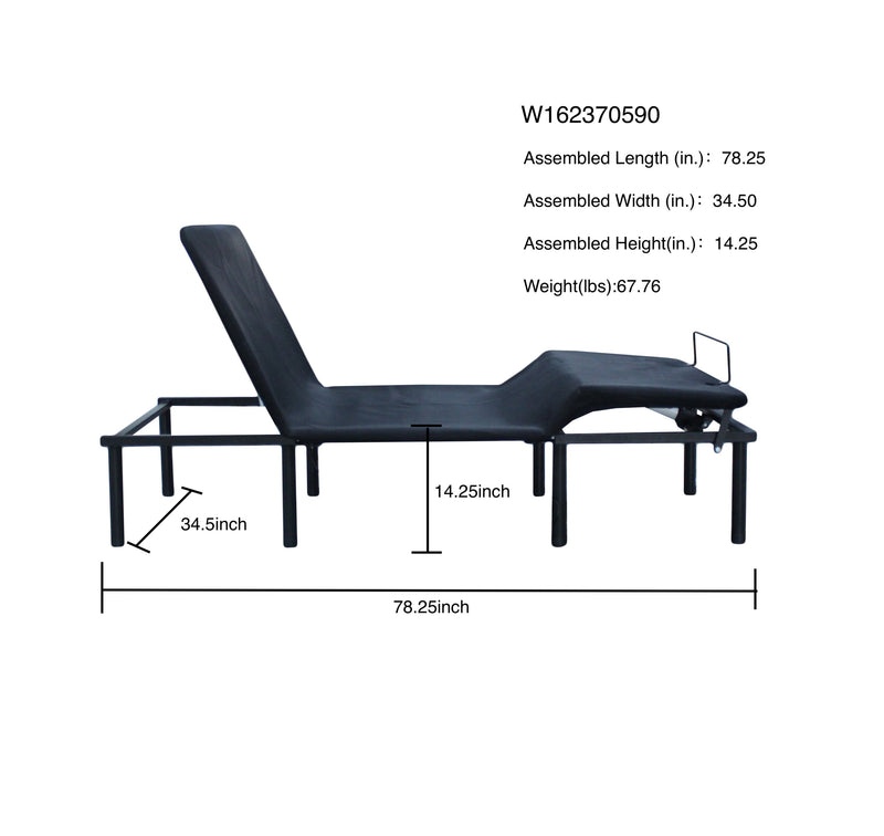 Adjustable Bed Base - Motorized Head and Foot Incline - Quick and Easy Assembly