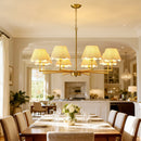8-Light Rope and Fabric Shade Gold Chandelier by HouseOfZazla