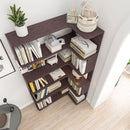 Ox Blood - Red 90Cm L-Shaped Freestanding Corner Bookshelf With Anti Tip Safety, Storage Cabinet For Living Room - Ox Blood Red by HouseOfZazla
