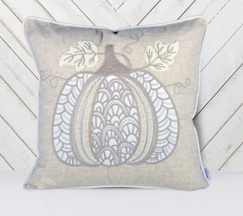 Lace Embroidered Pumpkin Throw Pillow – Set of 2, photo 4 of 5