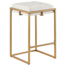 Square Counter Height Stools (Set of 2) - Beige / Gold by HouseOfZazla