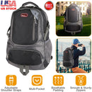 Unisex School Backpack Casual Travel Shoulder Bag W/ Adjustable Straps Dual-Water Bottle Pouch Multiple Zippered Pockets For Gym Sports Travel School