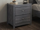 Albany Rustic Nightstand with Drawers, Bedside Table, End Table for Living Room Bedroom Assembled with Sturdy Solid Wood (Grey)