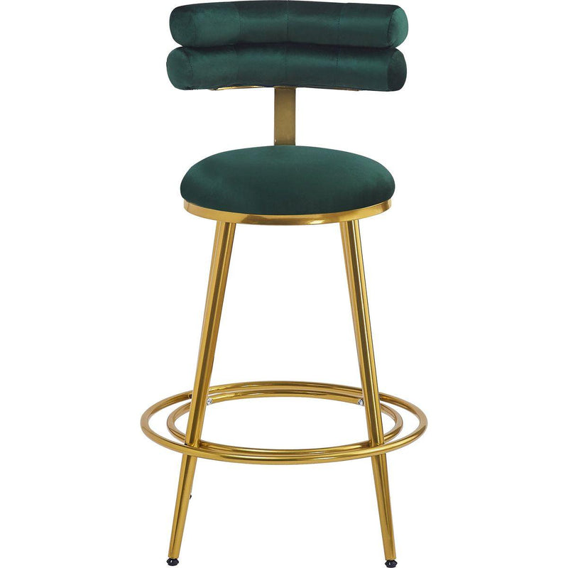 27.65'' Modern Counter Stools Set of 2,Dark green  velvet Counter Stools with iron Frame,Soft back and cushion,Footrest,suitable for Kitchen/Bedroom/Dining Room