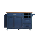 51.54" Rolling Kitchen Island Cart with Drop-Leaf