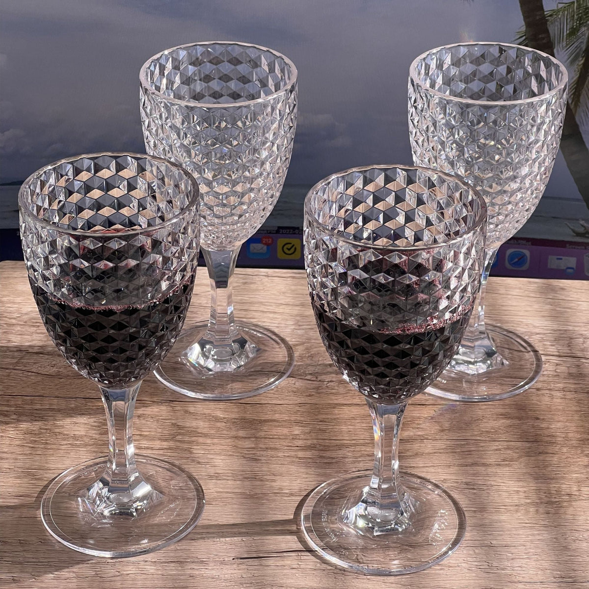 Diamond Cut Plastic Wine Glasses (Set of 4), photo 9 of 18