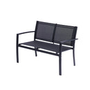 4 Pieces Patio Furniture Set Outdoor Garden Patio Conversation Sets Poolside Lawn Chairs with Glass Coffee Table Porch Furniture (Black)