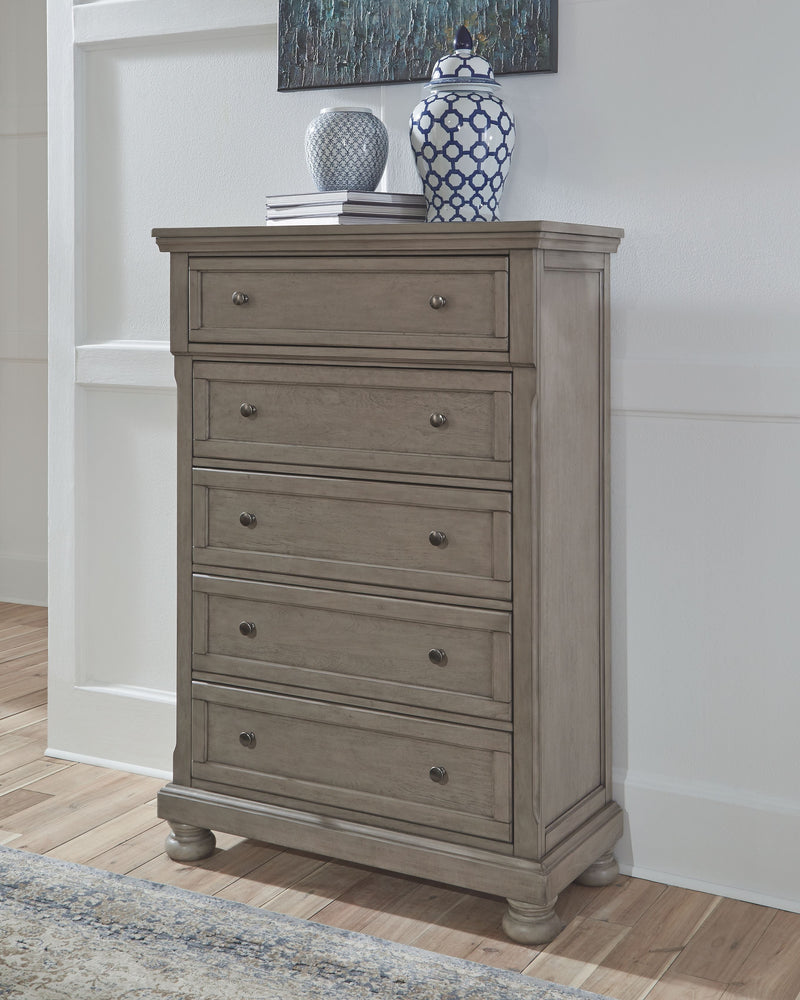 Lettner - Five Drawer Chest - 2-handles - Light Gray, photo 4 of 5