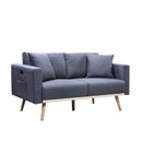 Easton - Fabric Loveseat With USB Charging Ports Pockets And Pillows