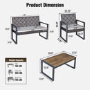 4 Piece Patio Furniture Set With Acacia Wood Table Top And Cushions by Unique Piece Furniture