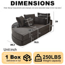 Semi Circular 2 In 1 Sofa Bed With Neck Pillow And Throw Pillows by HouseOfZazla