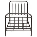 Twin Panel Bed With Ornate Design - Bronze
