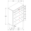 Anser - 5 Drawer Chest, Bedroom Storage Furniture - Black by HouseOfZazla
