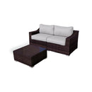 Wicker 2 Person Conversation Set, Durable Outdoor Seating With Cushions Mix - Brown Mix by HouseOfZazla