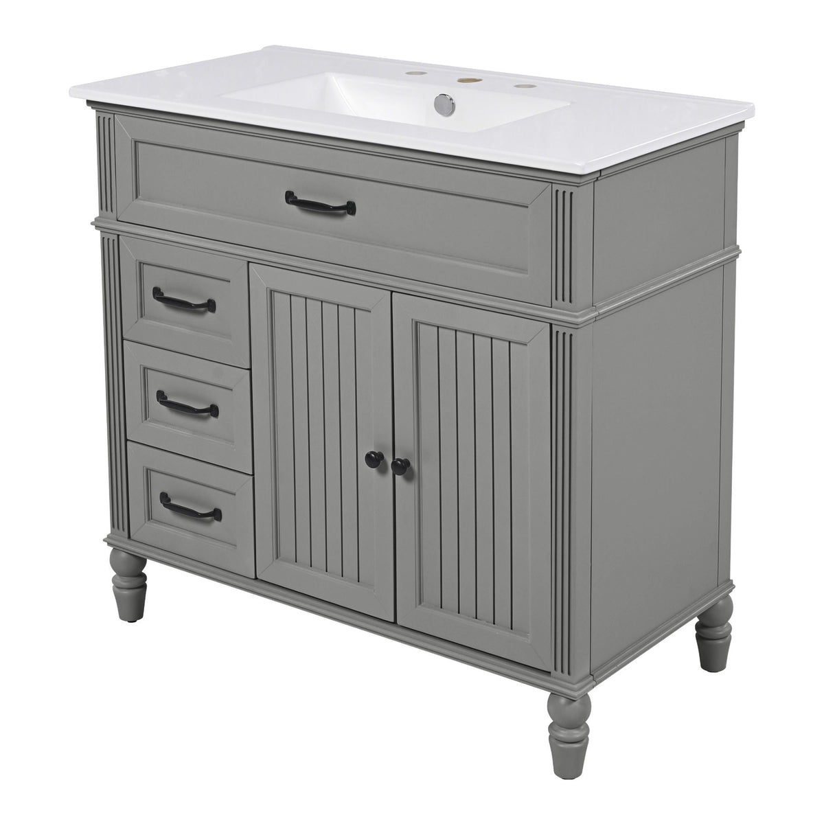 Bathroom Vanity With Sink, Freestanding Cabinet & Drawers, photo 34 of 40