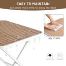 Modern Folding Square Table, Water Proof And Wear Resistant - Apricot / White by HouseOfZazla