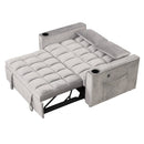 55.3" 4-1 Multi-functional Sofa Bed with Cup Holder and USB Port for Living Room or Apartments, Gray