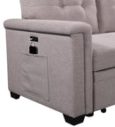 Ashlyn - Reversible Sleeper Sectional Sofa With Storage Chaise, USB Charging Ports And Pocket by Unique Piece Furniture