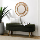 Ottoman Oval Storage Bench with Rubber Wood Legs