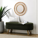 Ottoman Oval Storage Bench With Rubber Wood Legs by HouseOfZazla