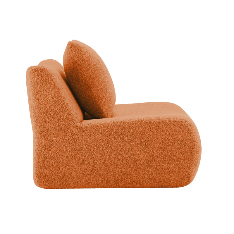 Armless Sofa With Pillow Teddy Fabric - Orange, photo 5 of 6