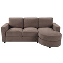 Modern L-Shaped Sectional Sofa With Curved Chaise, USB Ports, And Side Storage Pockets by HouseOfZazla