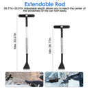 2 In 1 Ice Scraper Extendable Car Snow Brush Telescopic Snow Removal Tool Automobile Snow Shovel Frost Removal with 360¡ Pivoting Brush Head Sponge Gr