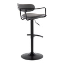 Demi - Contemporary Adjustable Height Barstool With Swivel With Rounded T Footrest (Set of 2) by HouseOfZazla
