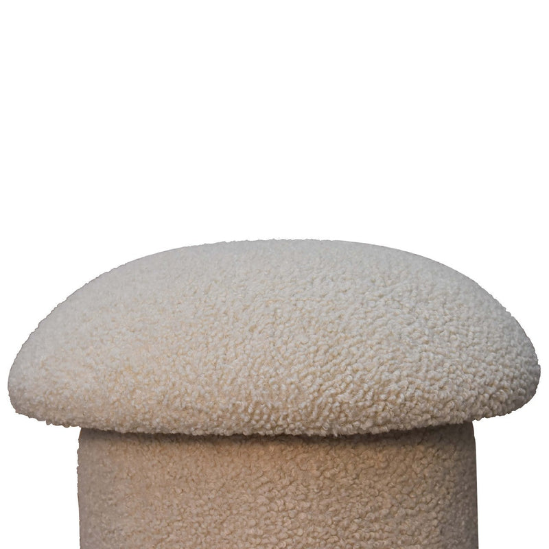 Walker Edison - Cream Boucle Mushroom Footstool