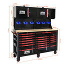 Heavy Duty Tool Cart With 19 Drawers, Tools Not Included, Mobile Storage For Workshop Or Laboratory - Black / Red by HouseOfZazla