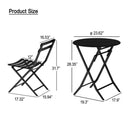 3 Piece Patio Bistro Set Of Foldable Round Table And Chairs by Unique Piece Furniture