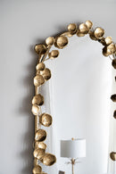 Full Length Arched Wall Mirror With en Leaf Accents Decorative Mirror For Living Room Bedroom - Gold by Unique Piece Furniture