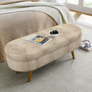 Modern Ottoman Oval Storage Bench With Rubber Wood Legs by Unique Piece Furniture