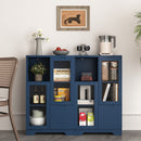 Modern Cabinet With Glass Doors And Drawer