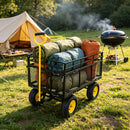 Wagon Cart Garden Cart Trucks Make It Easier To Transport Firewood Yellow+Black by HouseOfZazla