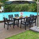 HDPE Outdoor Patio Dining Set with 6 Chairs by HouseOfZazla