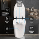Luxury Smart Toilet With Dryer And Warm Water, Elongated Bidet Toilet With Heated Seat, With Remote Control, Led Night Light, Power Outage Flushing, Soft Close Cover - White by HouseOfZazla