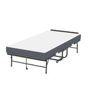 Twin Folding Bed With Adjustable Headboard, Memory Foam For Tall People, Heavy-Duty Portable On Wheels, Easy Assembly - Black by HouseOfZazla