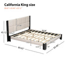 Boucle Cal King Bed Frame with Cube Headboard