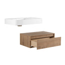 Modern Wall Mounted Bathroom Vanity With Resin Sink And Soft Close Drawer In Imitative - Imitative Oak by HouseOfZazla
