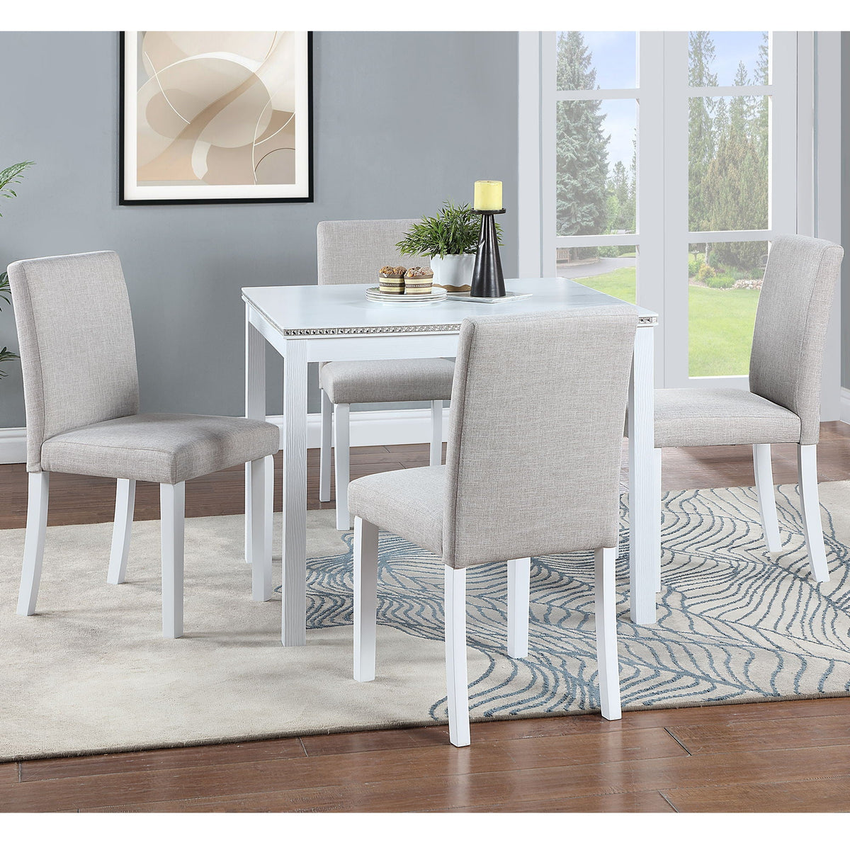 Dining Table Set With Crystal Decoration And Upholstered Chairs, photo 16 of 24