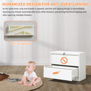 Lateral File Cabinet 2 Drawer, Locking File Cabinet With Anti Tip Interlock, Heavy Duty Storage For Letter / Legal / A4 Files - White