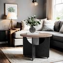 23 Inch Modern Retro Round Coffee Table for Living Room and Bedroom