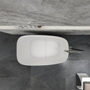51-Inch Freestanding Solid Surface Deep Soaking Bathroom Bathtub with Seat