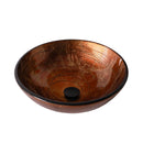 Vessel Bathroom Sink With Pop Up Drain, Round Bowl For Vanity Smooth - Brown by HouseOfZazla