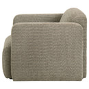 Dorset Fabric Upholstered Round Track Arm Accent Chair Brown