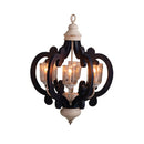 Wood Chandelier 6 Light Farmhouse Pendant Lighting Wood Hanging Light Fixture For Kitchen Living Dining Room, Bulb Not Included - Cream by HouseOfZazla