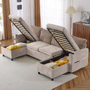 Sectional Sofa Bed With Pull Out Sleeper, USB Ports, Cup Holders by HouseOfZazla