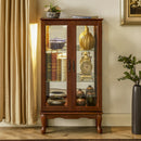 Curio Cabinet Lighted Curio Diapaly Cabinet With Adjustable Shelves And Mirrored Back Panel, Tempered Glass Doors (3 Tier), (E26 Light Bulb Not Included) by Unique Piece Furniture