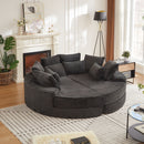 Round Oversized Sofa Bed With 5 Throw Pillows by HouseOfZazla